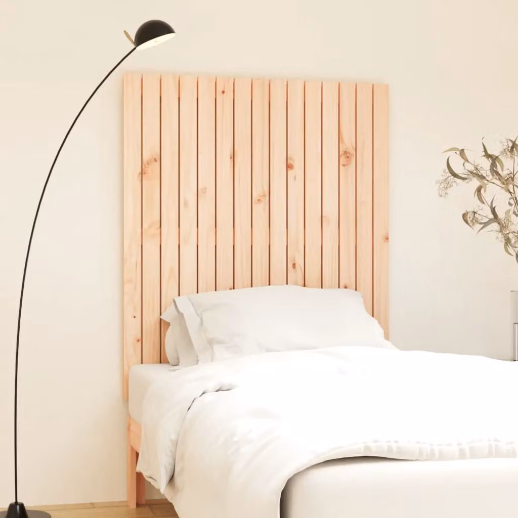 Testiera da parete vidaXL in legno massello di pino marrone, L: 95,5 cm, P: 3 cm, H: 110 cm