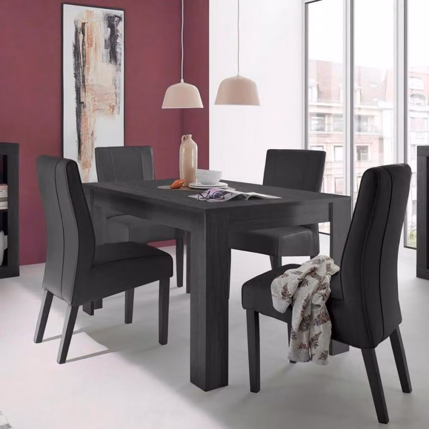 Tavolo da pranzo allungabile nero 90x137-185 cm in legno Avant Rimini