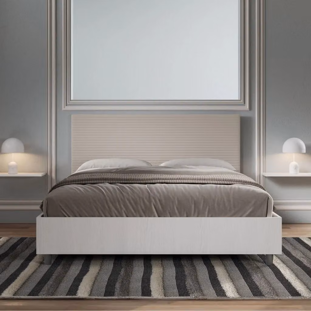 Letto Matrimoniale con Contenitore a Alzata Giordanoshop Beige L/P/H: 160 x 200 x 113 cm – 2