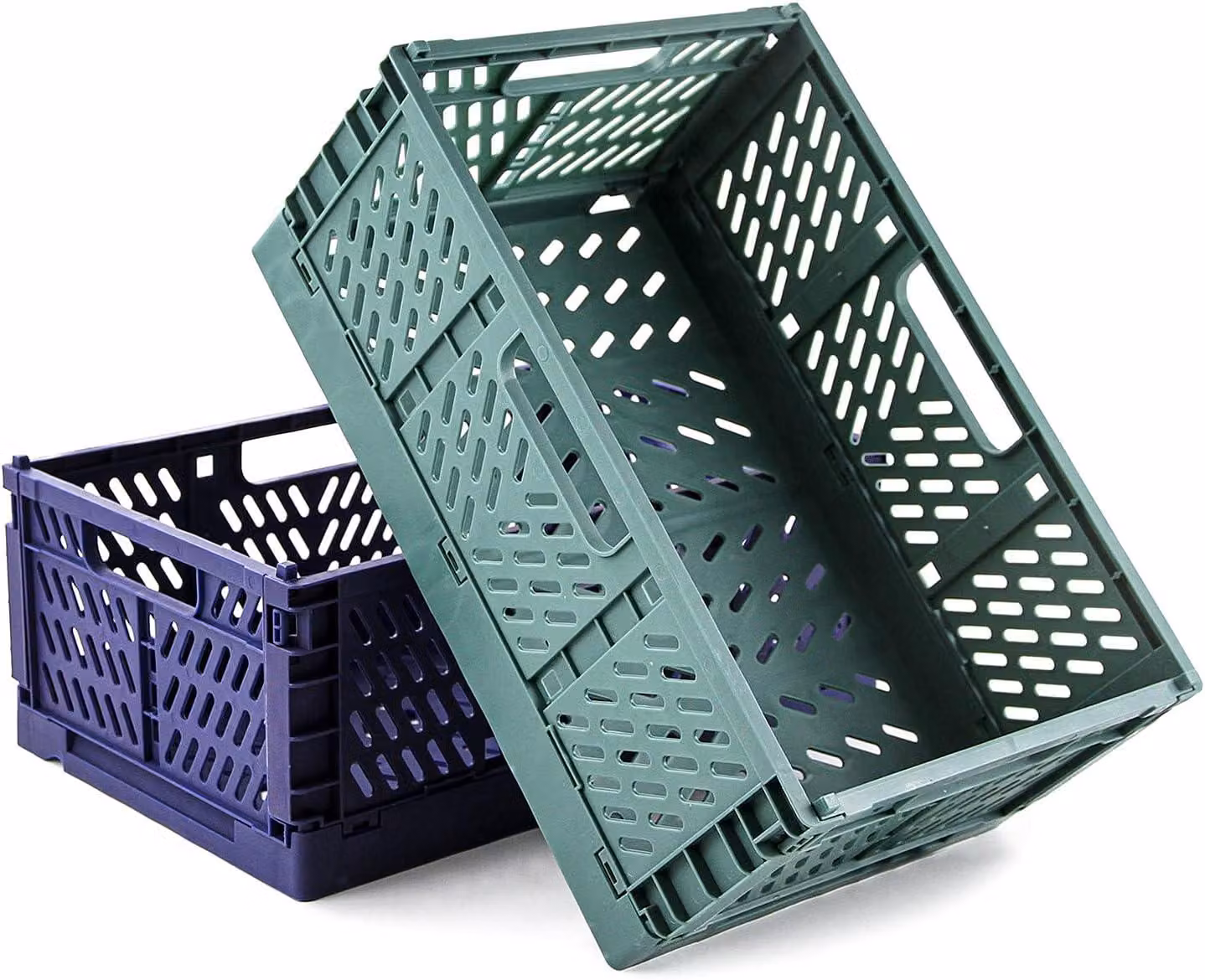 Contenitori pieghevoli, confezione da 2, dimensioni 30 x 20 x 12 cm, in plastica, adatti per cucina e camera da letto