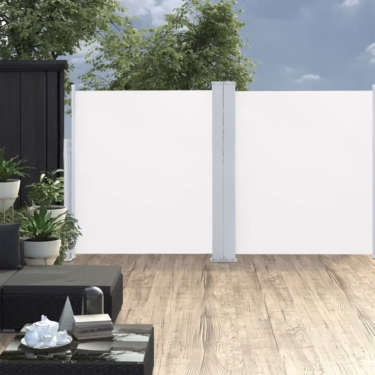 Maison Exclusive - Tenda da sole laterale estensibile, doppia, 170 x 600 cm, color crema