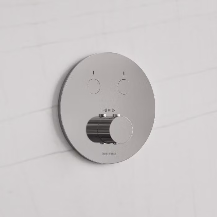 Termostato intelligente a incasso Kronenbach, modello "Smart Push", per 2 circuiti, design rotondo