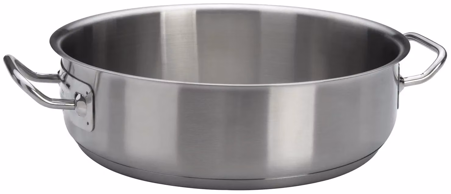 Casseruola bassa in acciaio inox per induzione 18/10, diam.45cm