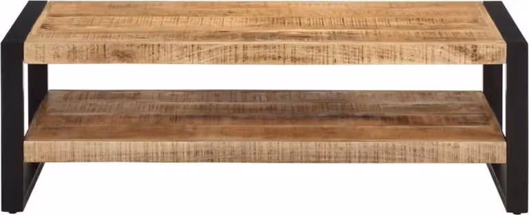 Tavolino da Salotto 120x55x40 cm in Legno Massello di Mango