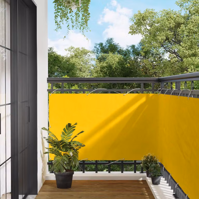 Schermo da balcone rettangolare vidaXL in tessuto Oxford giallo, L: 300 cm, H: 100 cm