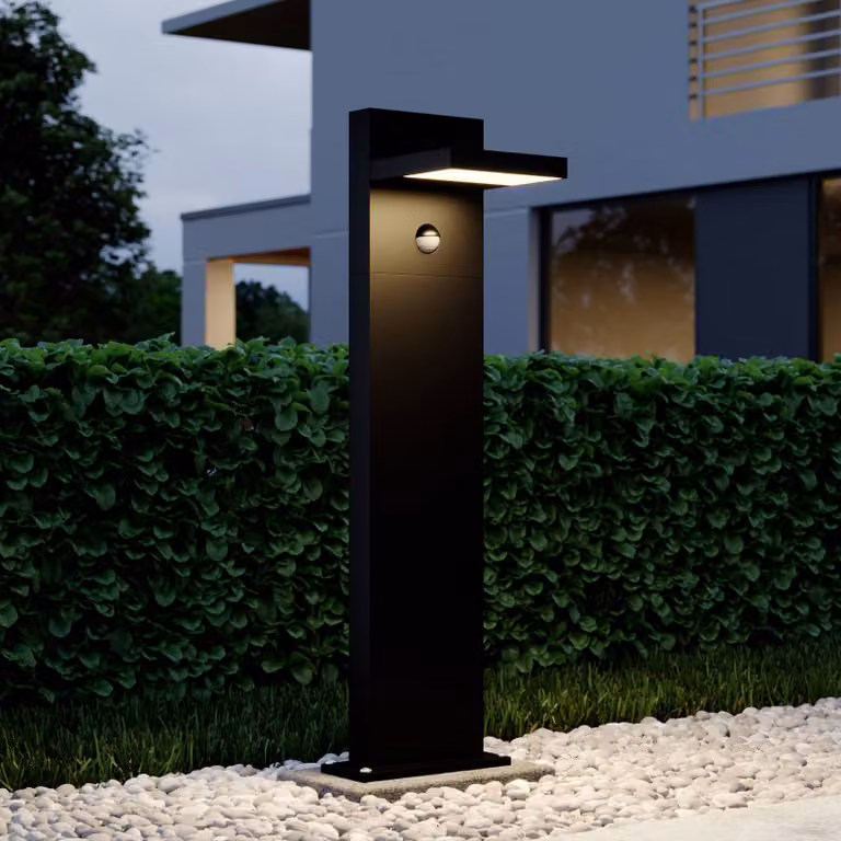 Lampioncino Silvan Lucande, Nero, Alluminio, Moderno, Lampada LED da esterni