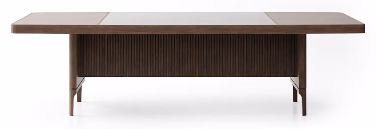 Eleganter Konferenztisch aus Holz in warmem Braun für modernes Büro