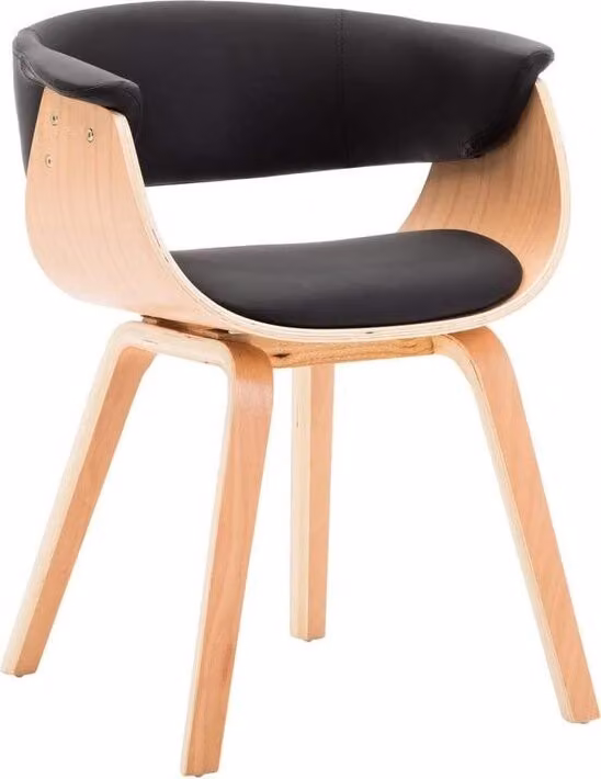 vidaXL Sedia da pranzo in legno curvo in Similcuoio Sedia da cucina nera Sedia da pranzo