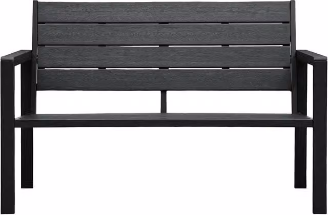 Panchina da Giardino | Panca da Giardino 120 cm in HDPE Nera Aspetto Legno
