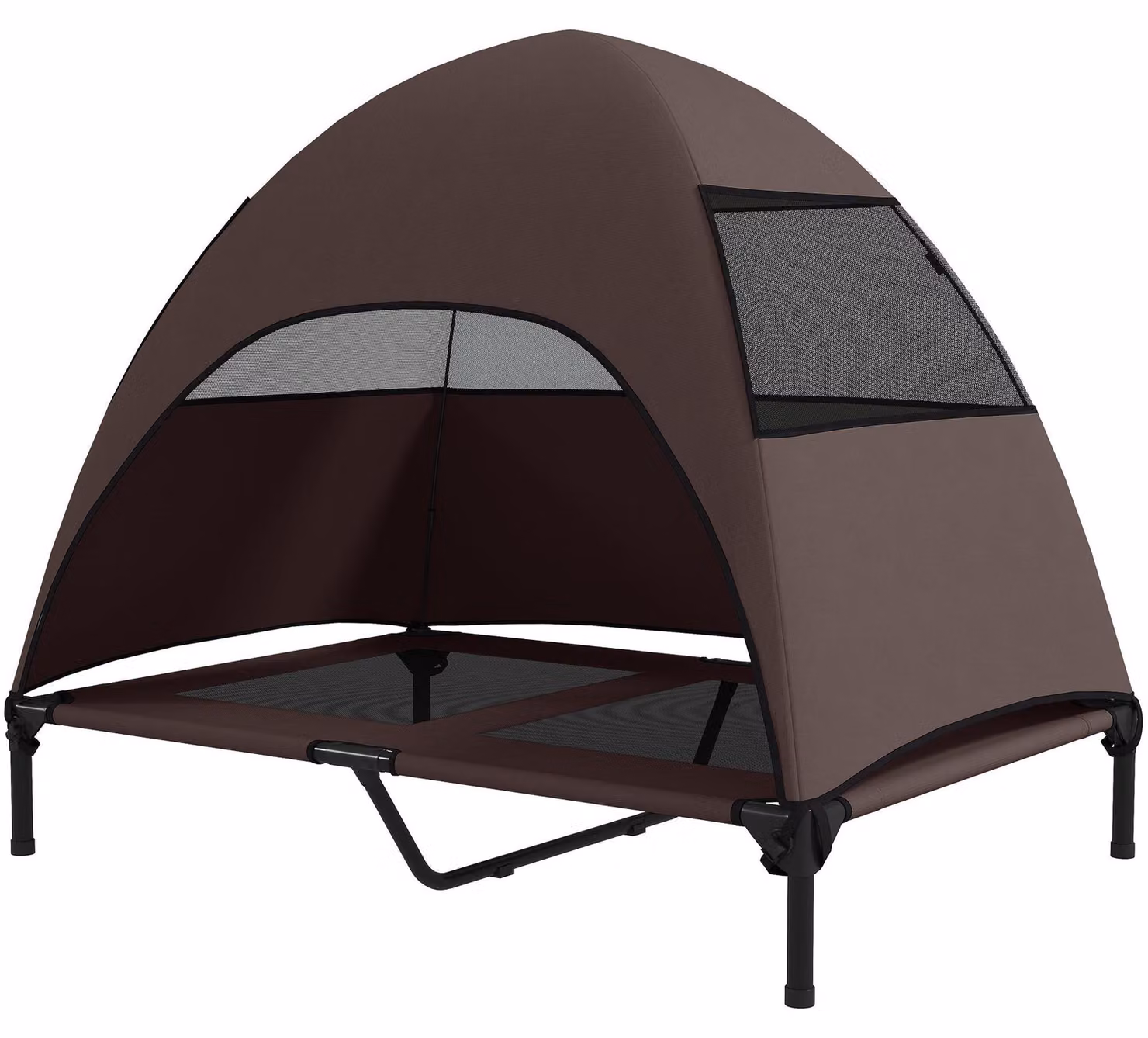 Cuccia per cani da esterno con tetto – Cuccia rialzata | Colore: Marrone | Dimensioni: 76x106x99 cm