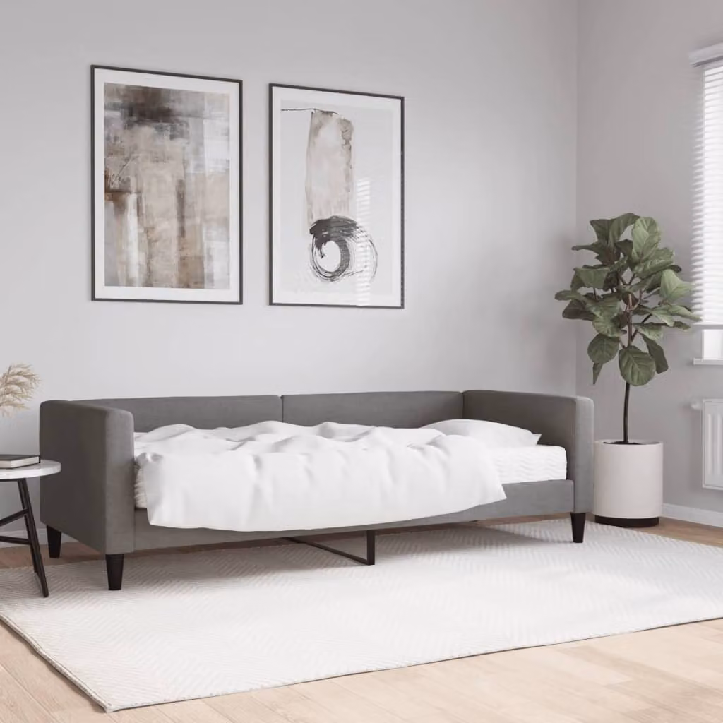 Maison Exclusive - Divano letto con materasso, grigio scuro, 80x200 cm, tessuto