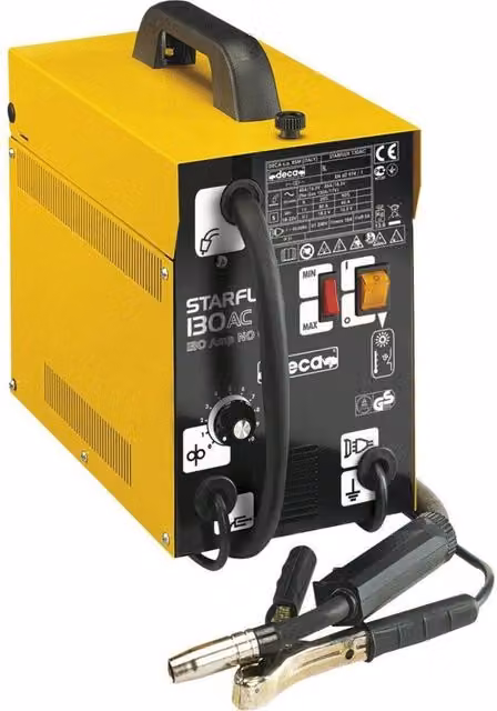 Saldatrice a filo senza gas Deca Starflux 130 MIG/MAG gialla da 130 Amp
