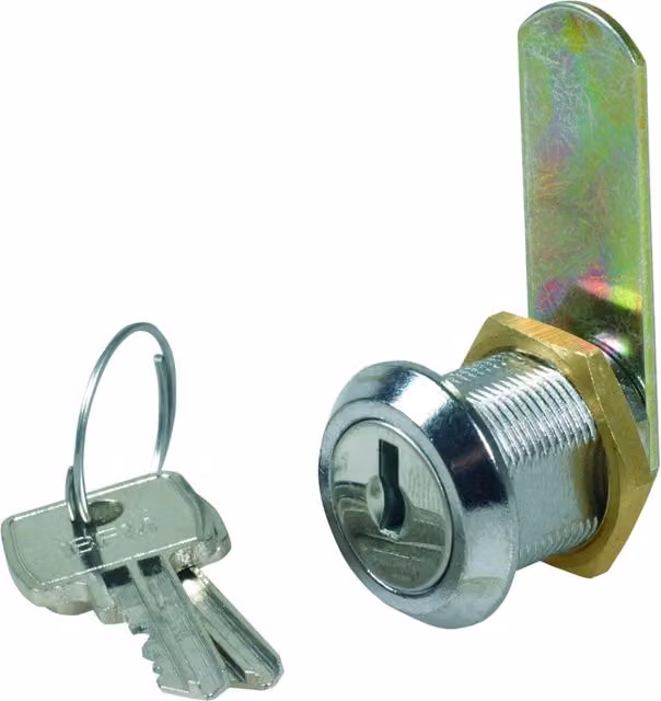 Serratura per mobili Ibfm con cilindro cromato argento Ø 19 mm, confezione da 25 pezzi