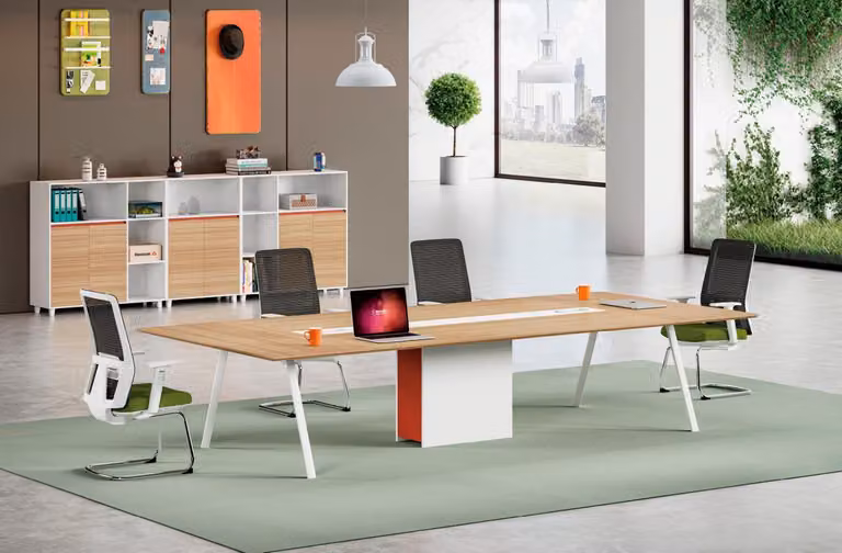 Konferenztisch Bürotisch Arbeitstisch Schreibtisch Holz Weiß Große