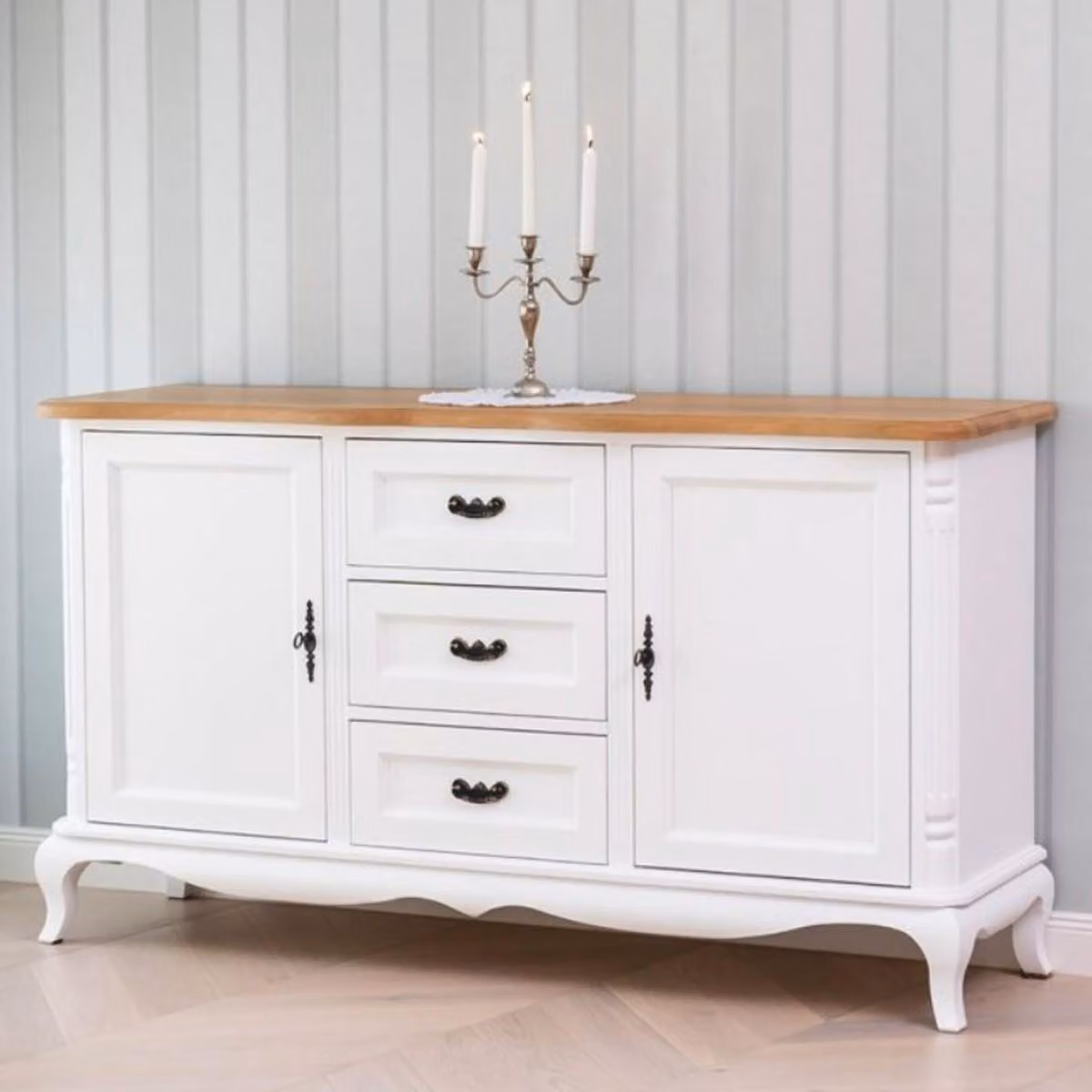 Casa Padrino credenza in stile country bianco / colori naturali 158 cm - Mobili in stile country