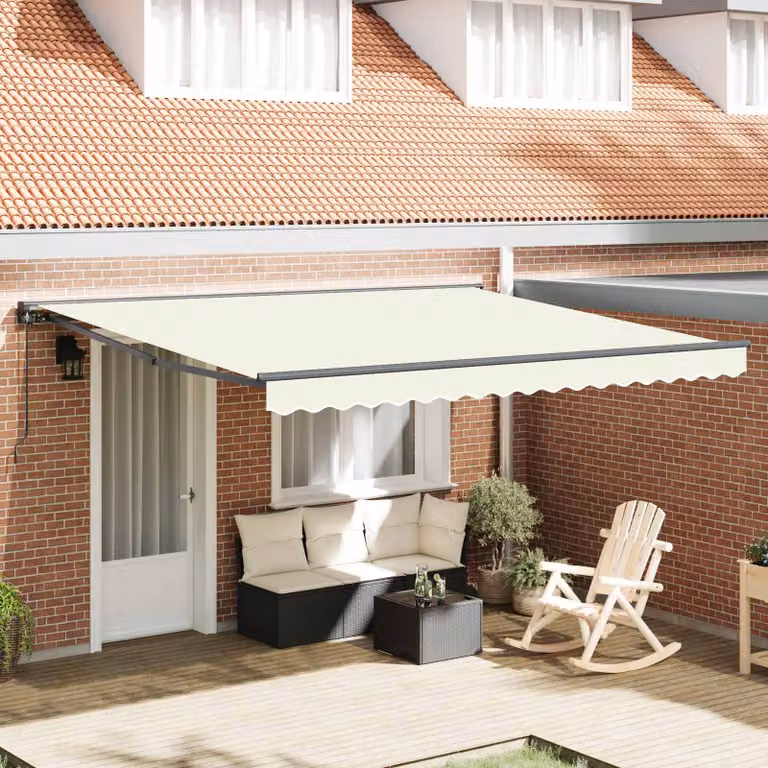Tenda da sole semi-cassonetto motorizzata vidaXL in alluminio e poliestere, colore beige, L: 400 cm, P: 300 cm