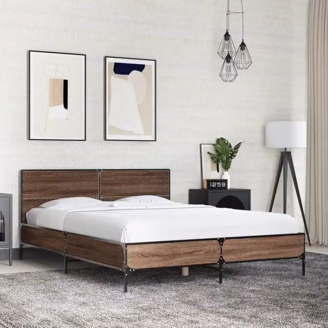 Giroletto Rovere Marrone 135x190cm in Legno Multistrato Metallo 3280031