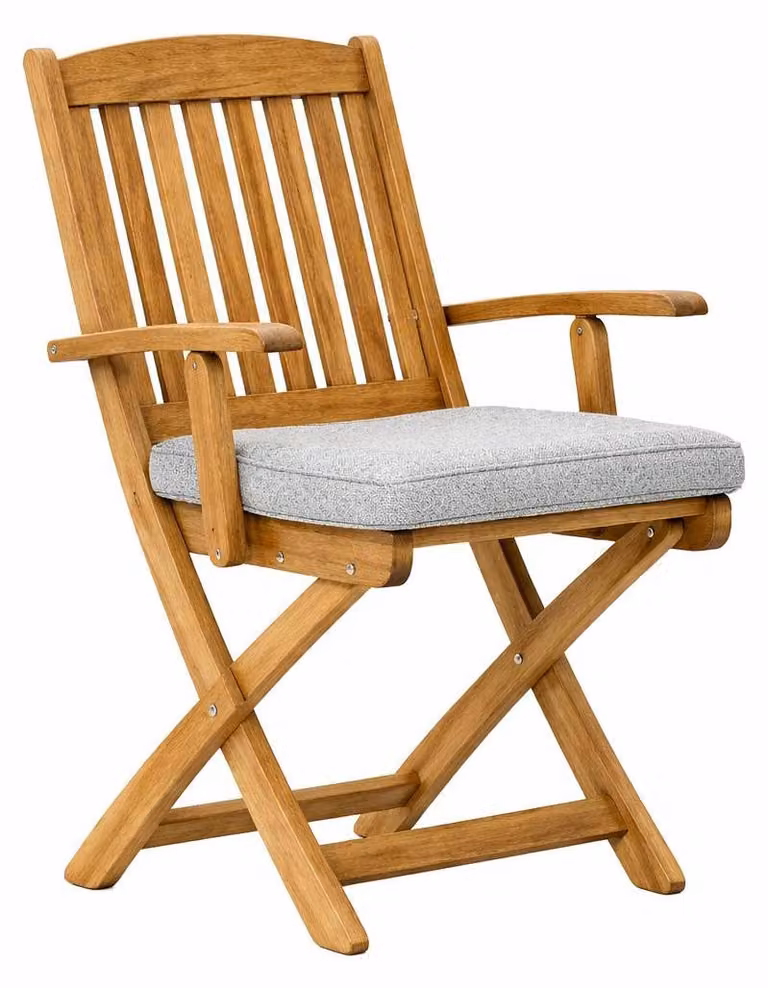 Sedia da giardino in stile moderno, colore grigio, struttura in legno, resistente e stabile