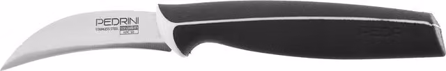 Coltello sbucciatore Pedrini Master in acciaio inossidabile nero con base antiscivolo, lama 8 cm – 1