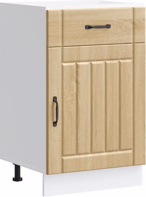 Mobile da cucina Lucca HELLOSHOP26 in legno rovere Sonoma marrone, stile moderno, L: 50 cm, P: 46 cm, H: 81,5 cm