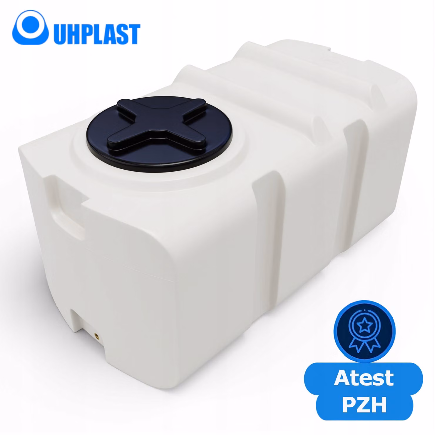 Serbatoio in plastica da 400 l per la raccolta dell'acqua piovana.