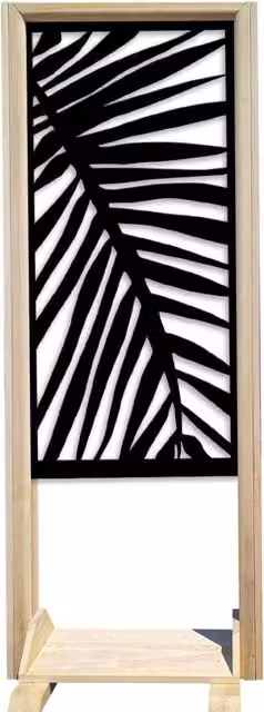 Signorbit PALMA Separè Paravento modulabile in Legno e PVC Nero L: 70 cm, H: 190 cm