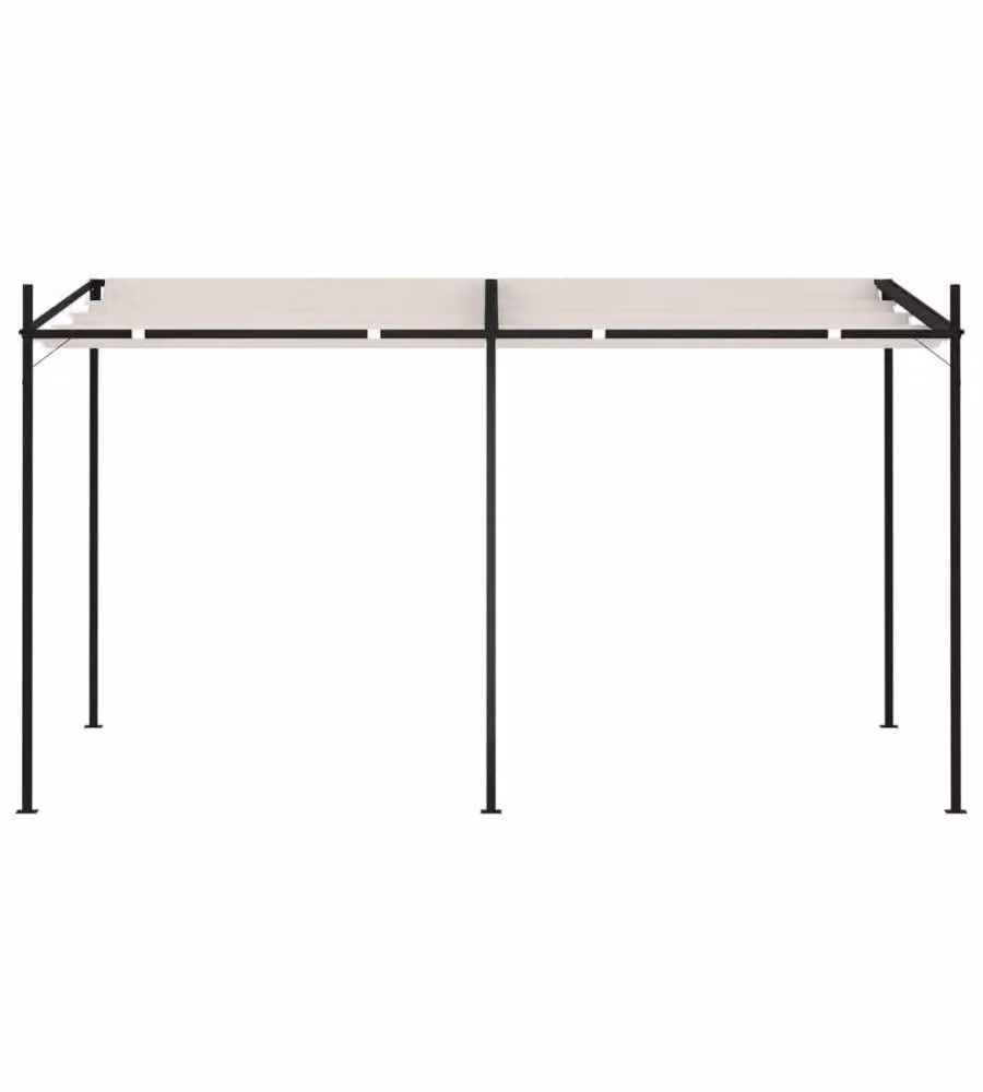 Gazebo con Tetto Retrattile 400x300x233 cm Crema