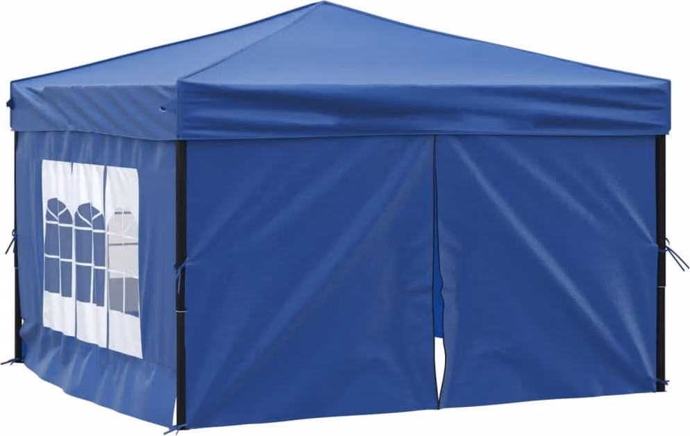 Tenda per Feste Pieghevole con Pareti Laterali Blu 3x3 m