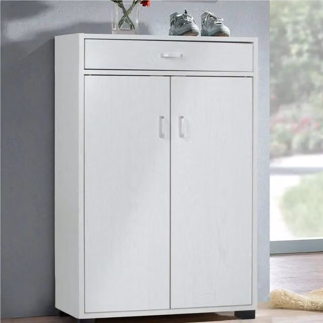 Mobile Multiuso in Legno e MDF con 2 Ante, 1 Cassetto e 4 Ripiani, Colore Bianco, L: 63 cm, P: 33 cm, H: 95 cm – 1