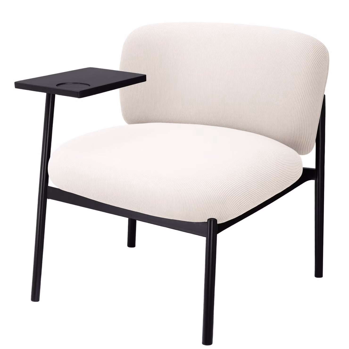 COMHOMA poltrona lounge reclinabile poltrona wing chair moderna, poltrona imbottita con gambe in metallo, divano singolo per soggiorno/camera da letto/giardino, beige