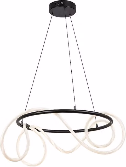 Lampada a sospensione LED Rabalux Montema nera con design a anello moderno