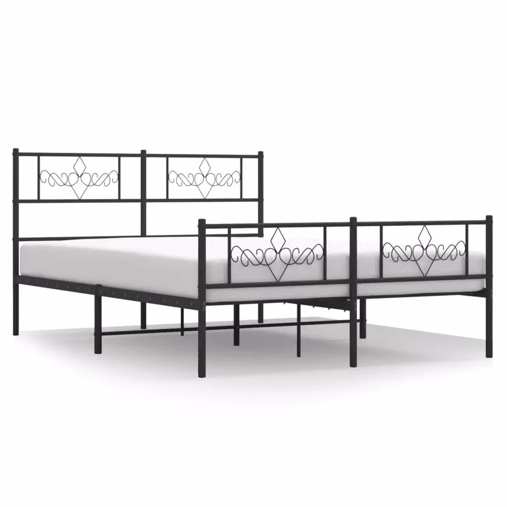 Giroletto vidaXL con pediera in metallo nero L/P/H: 207 x 160 x 90 cm – 2