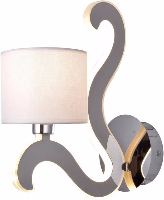 Applique Candellux Ambrosia in cromo e bianco con tecnologia LED e attacco E14