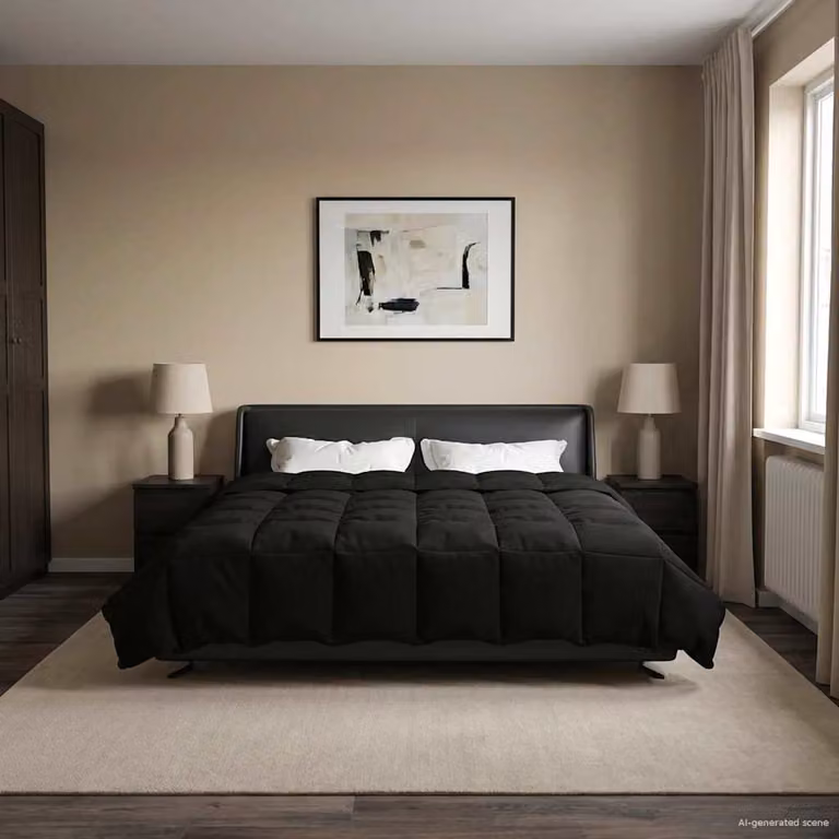 Piumone invernale traspirabile e reversibile in microfibra vidaXL, Nero, L/P: 240 x 220 cm