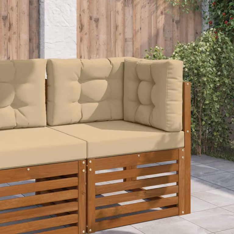 vidaXL Cuscino per divano da esterno beige in poliestere con rivestimento rimovibile L 60 cm x P 60 cm x H 60 cm