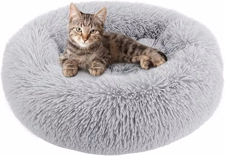 Cuccia rotonda per cani e gatti, in peluche, lavabile, con un diametro di 60 cm, adatta a piccoli e medi animali