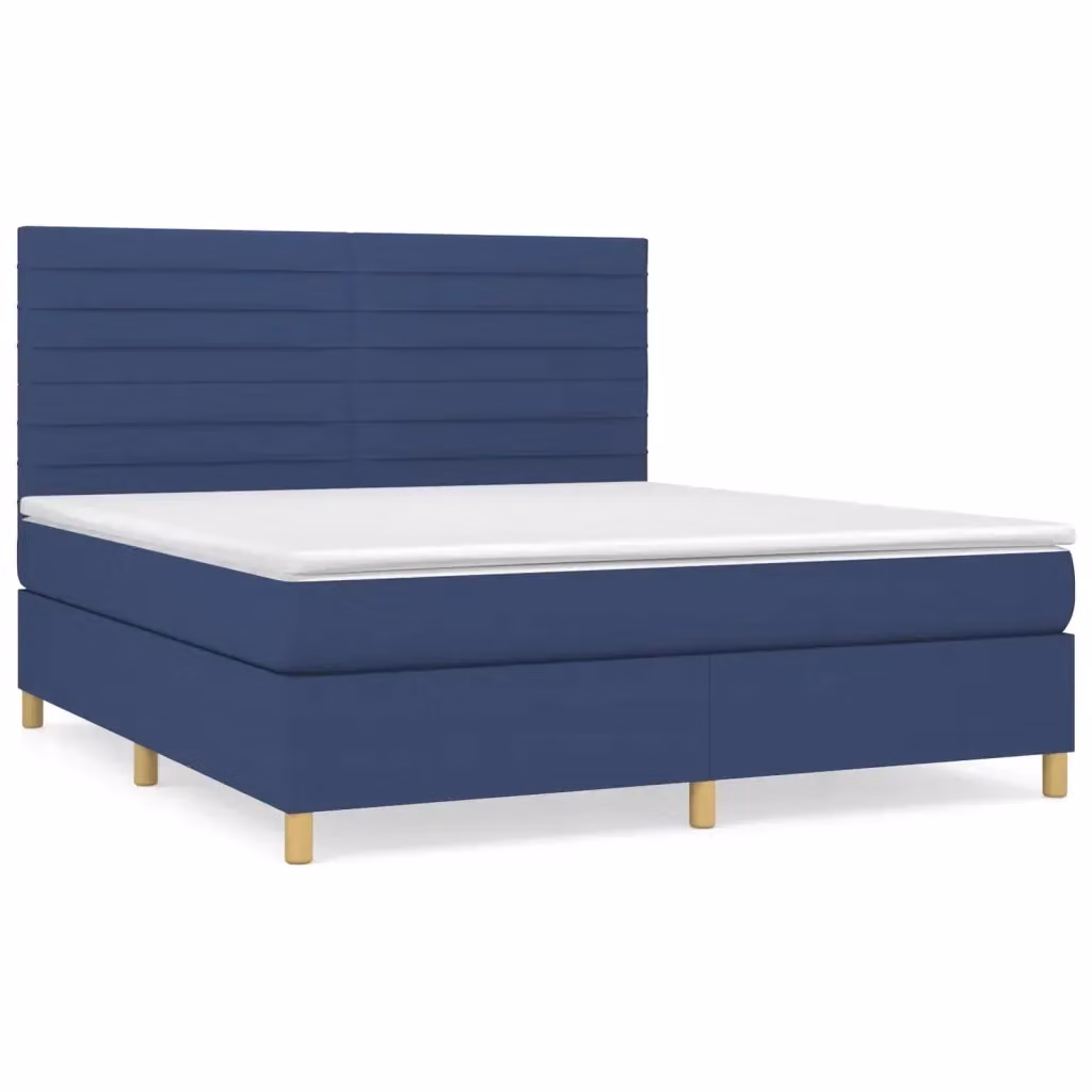 Letto Ibrido con Giroletto a Molle e Materasso vidaXL, Colore Blu e Bianco, L/P/H: 160 x 200 x 128 cm – 2