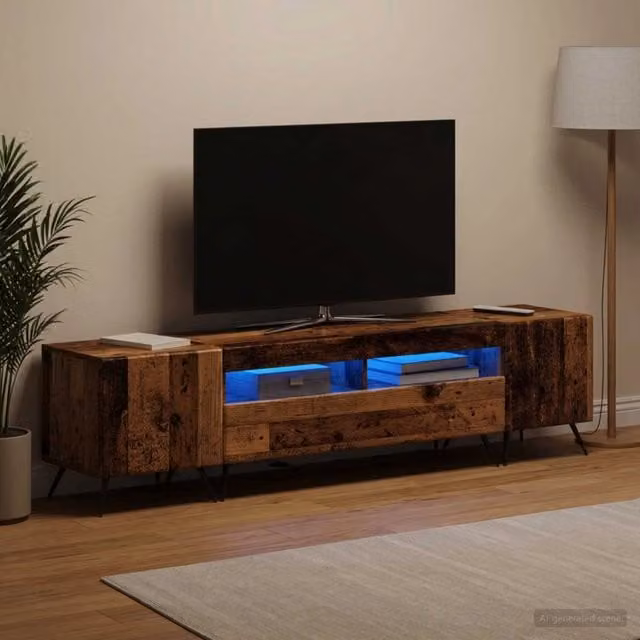 Mobile TV LED BREDA 3 pz Legno antico Legno ingegnerizzato 3416930