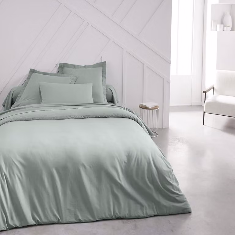 Copripiumino matrimoniale, 240 x 260 cm, per 2 persone, in cotone, color celadon