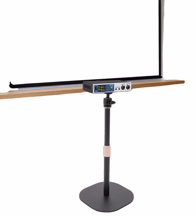 Supporto per proiettore, con regolazione in altezza da 65 a 120 cm, capacità di carico di 3 kg, base di 27 x 27 cm, diametro del supporto superiore di 22 mm, diametro del supporto inferiore di 25 mm