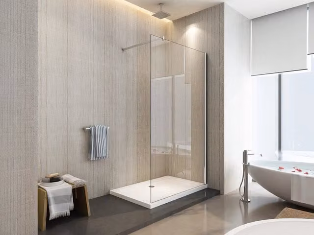 Parete doccia Walk-in cristallo 8mm trasparente anticalcare h.200cm Sicena Vision 110 cm