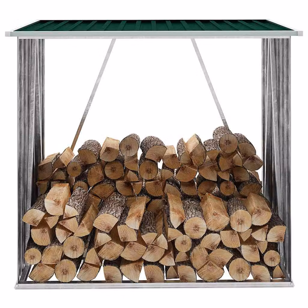 vidaXL Capannone da Giardino in Acciaio Zincato 163x83x154 cm Verde