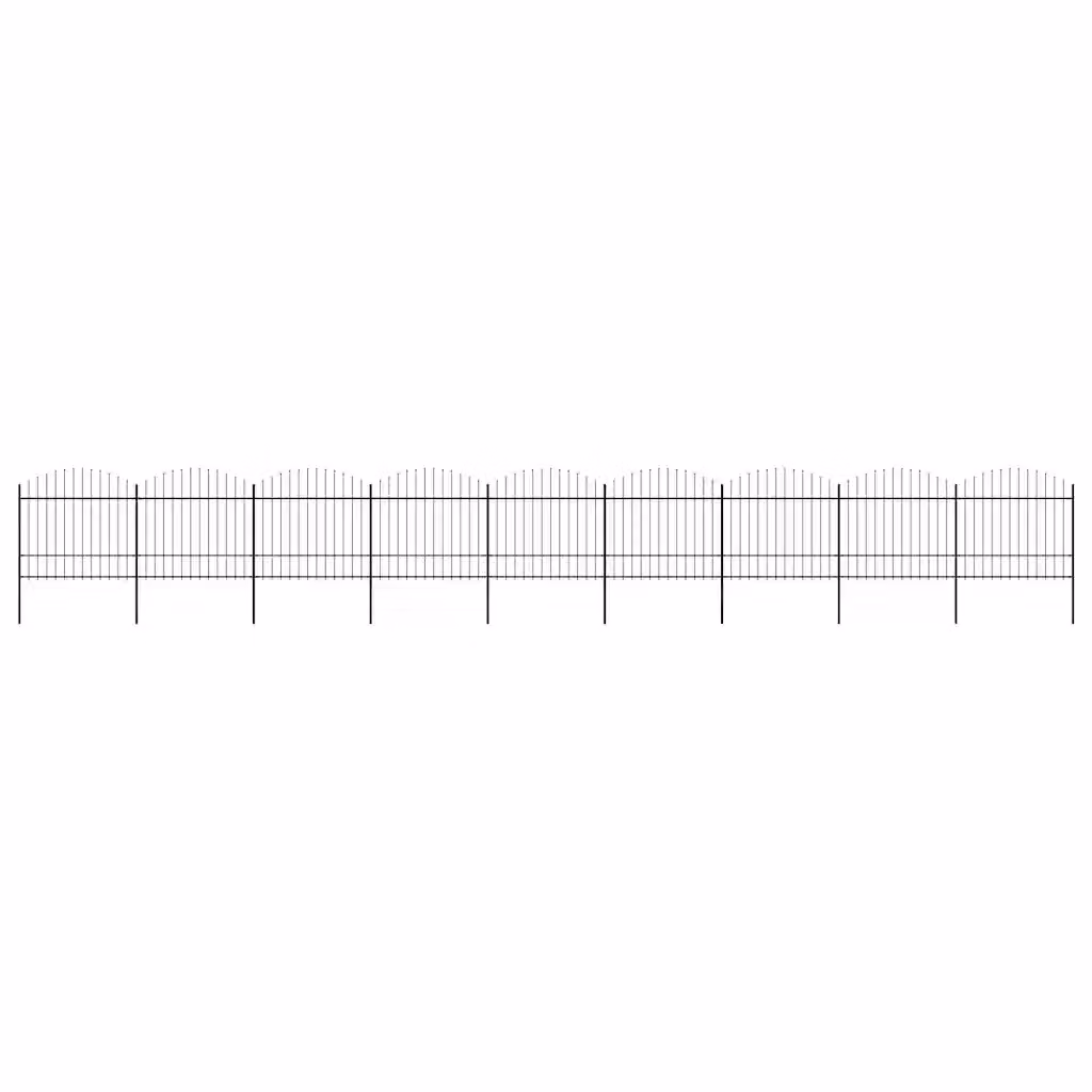Recinzione da giardino con punta a lancia in acciaio vidaXL, colore nero, H: 175 cm
