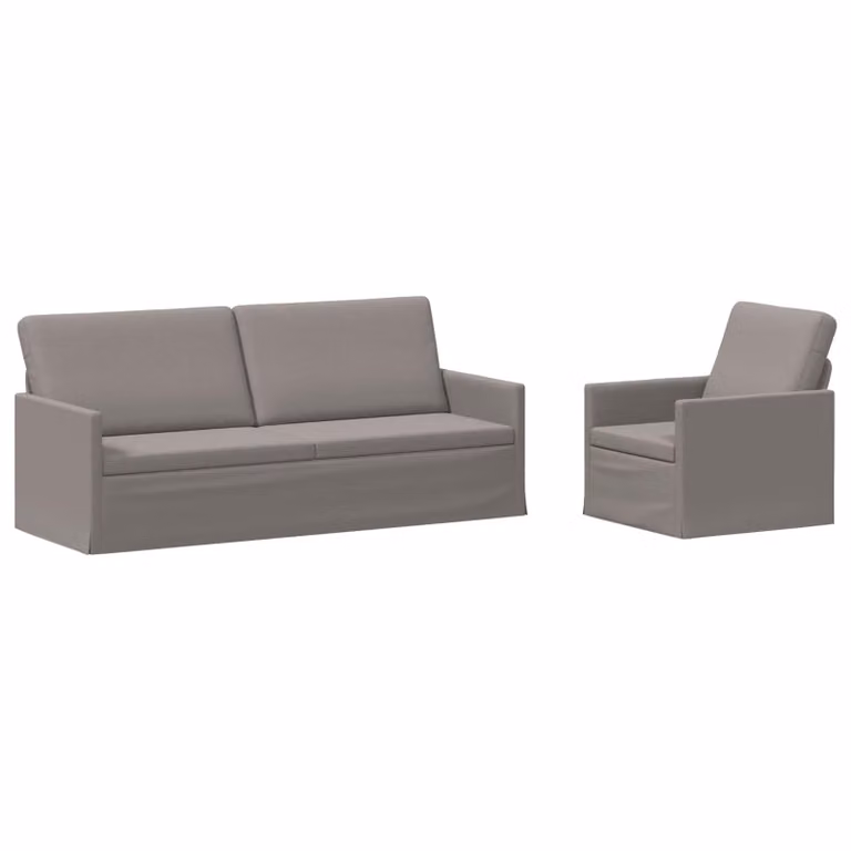 Set di 2 divani moderni vidaXL in tessuto color tortora con struttura in metallo per il tuo soggiorno