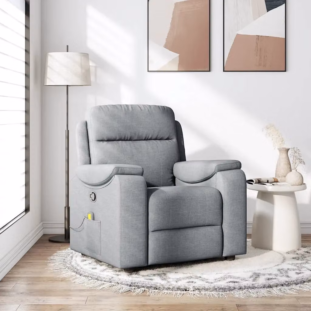 Poltrona Relax Reclinabile Moderna in Tessuto Grigio con Braccioli – 2