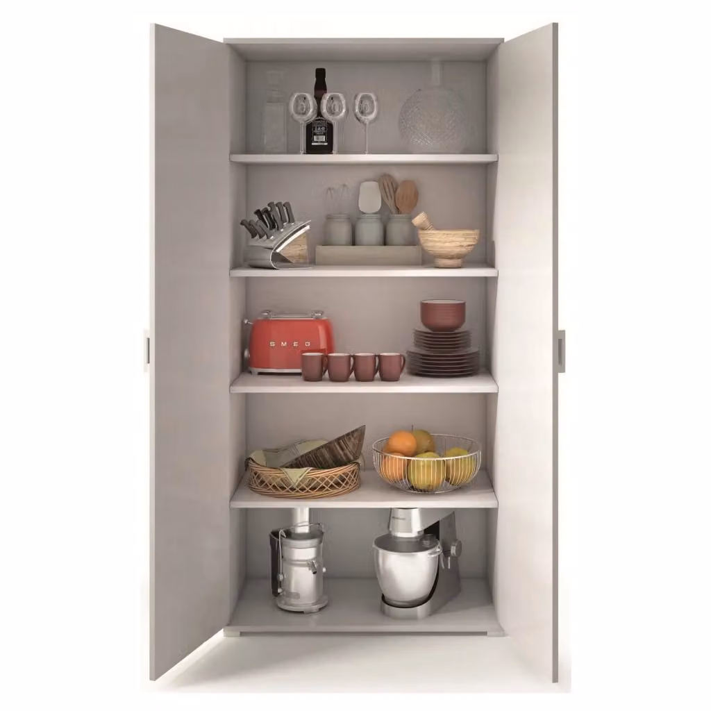 Armadio Multiuso Aliosha DMORA con 2 Ante e Ripiani Interni, Colore Marrone Rovere e Bianco, L: 90 cm, P: 45 cm, H: 195 cm – 2