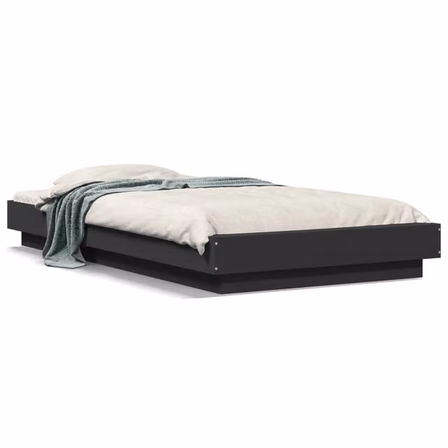 Letto singolo per adulti Design In in legno multistrato nero opaco L/P: 90 x 200 cm