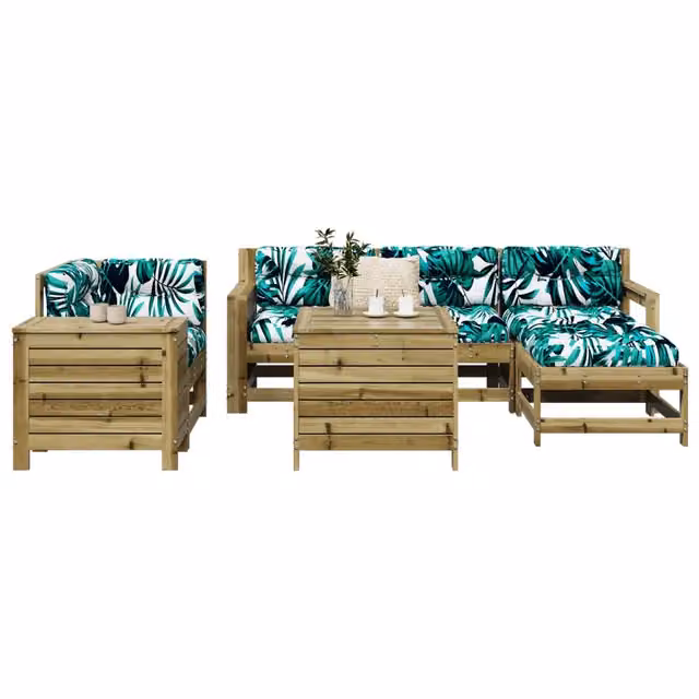 Set Divani da Giardino 7 pz in Legno Impregnato di Pino 3250543