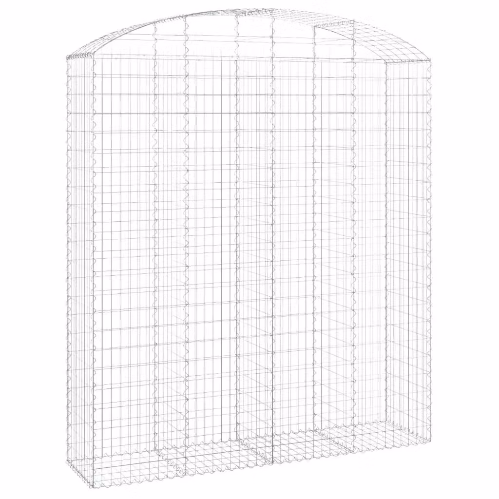Cesto Gabbione ad Arco vidaXL in Acciaio Zincato Argento L/P/H: 200 x 50 x 220/240 cm – 2