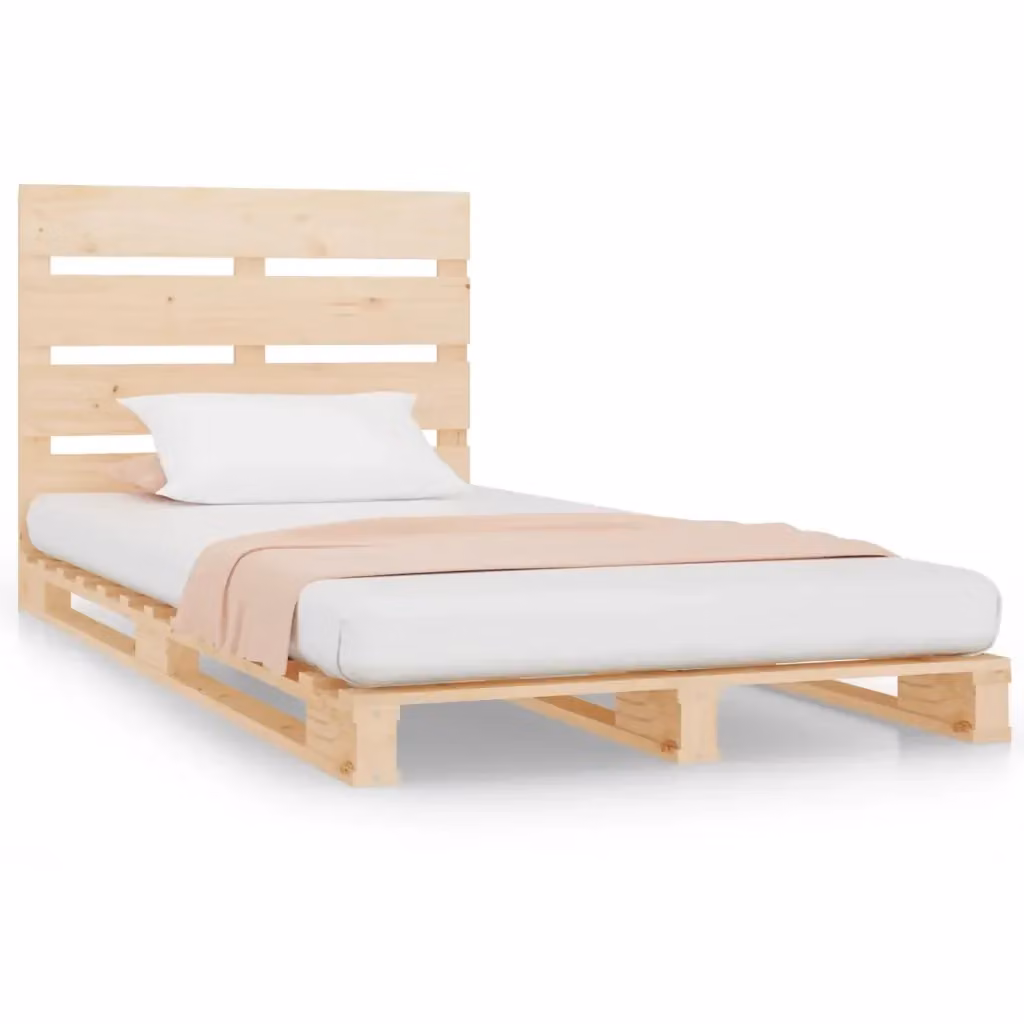 Struttura Letto in Legno Massello di Pino Design Mania, L 90 x P 200 cm, Naturale e Non Trattato – 2
